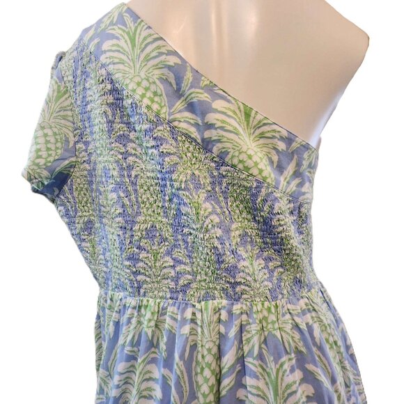 New Crown & Ivy one-shoulder dress Women's XL Pineapple print Midi Layered - Picture 13 of 14
